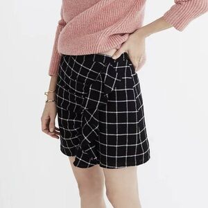 Madewell Windowpane Ruffle-Front Skirt